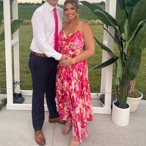 Vici Pink Floral Maxi Dress